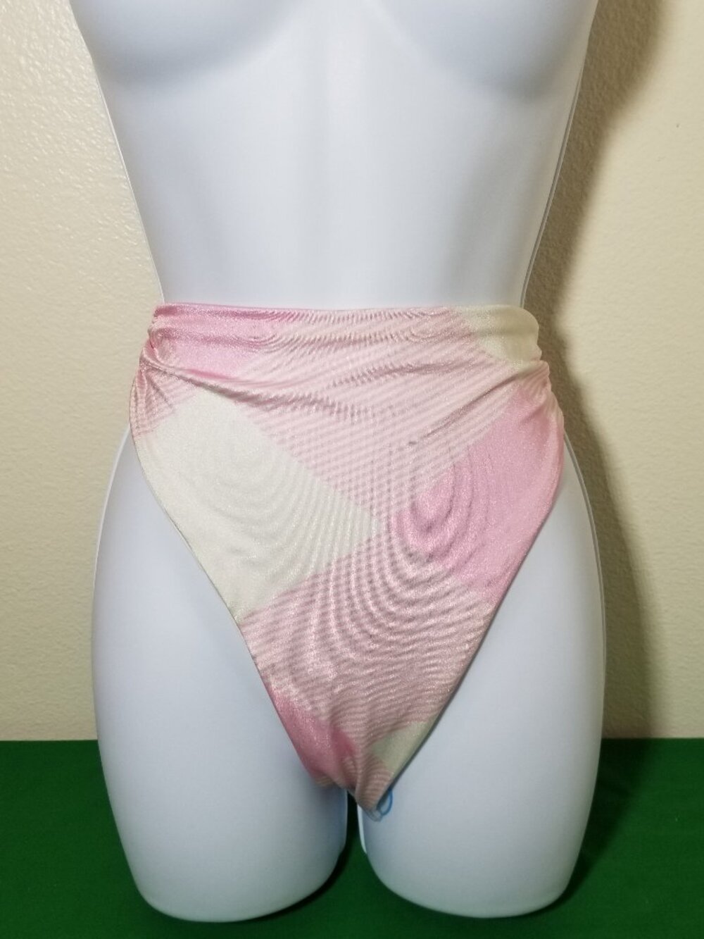 Asos Design Pink White Bikini Bottom Swimwear Size 6 Beach Cheeky Pool NWOT